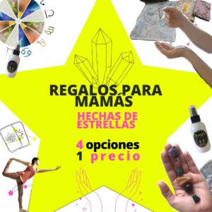 regalos originales día de la madre, rueda zodiacal, carta natal, aceite de masajes, piedras, reiki, asana, tarot